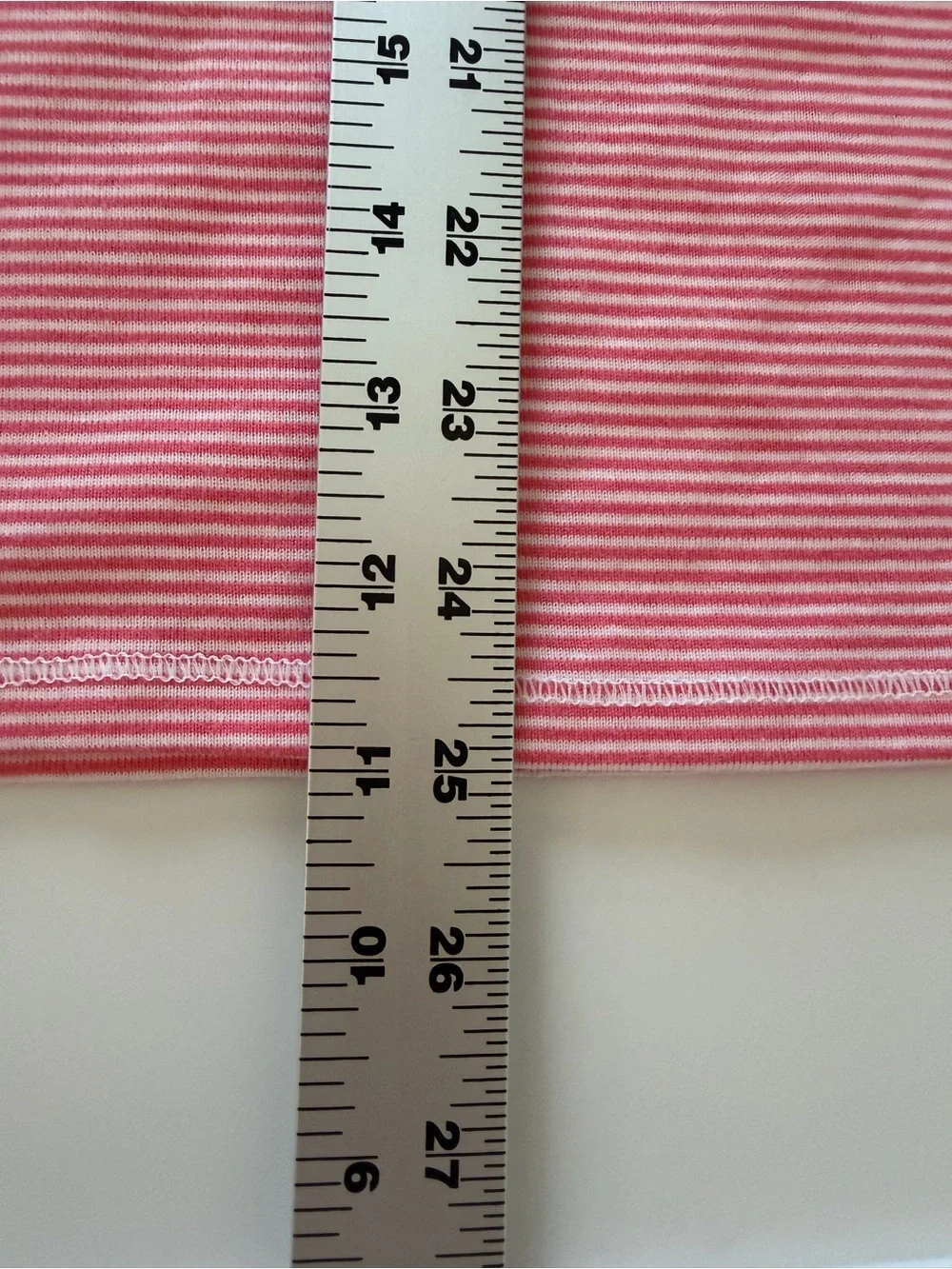 Ralph Lauren Youth XL Women’s XS Baby Pink Striped Crewneck Tee Pink Pony Logo